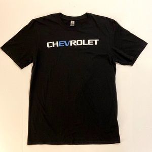 Chevrolet Mens Size Medium Short Sleeve Black Graphic T-Shirt Tee